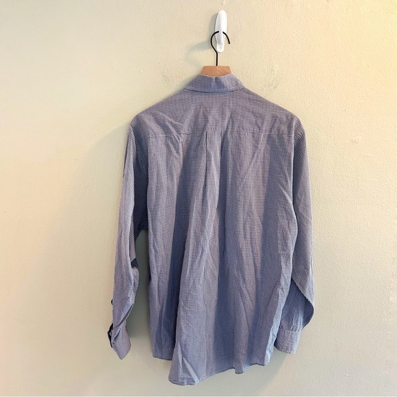 Brooks Brothers Gingham Button Down Mens Size Medium Navy White Plaid Shirt - Picture 7 of 7